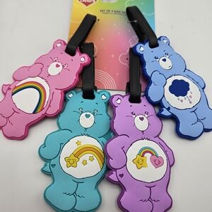 Luggage Tags Care Bears Pink, Blue, Teal, and Purple Bag Tags NEW